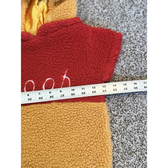 Disney Winnie the Pooh Hoodie Toddler Red Yellow Sherpa Fleece No Tag See Photos - Picture 6 of 7